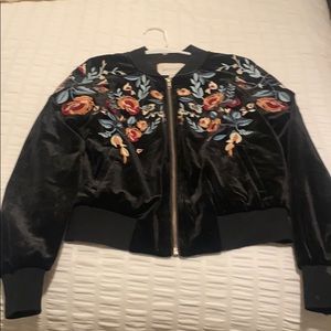 Velour floral jacket